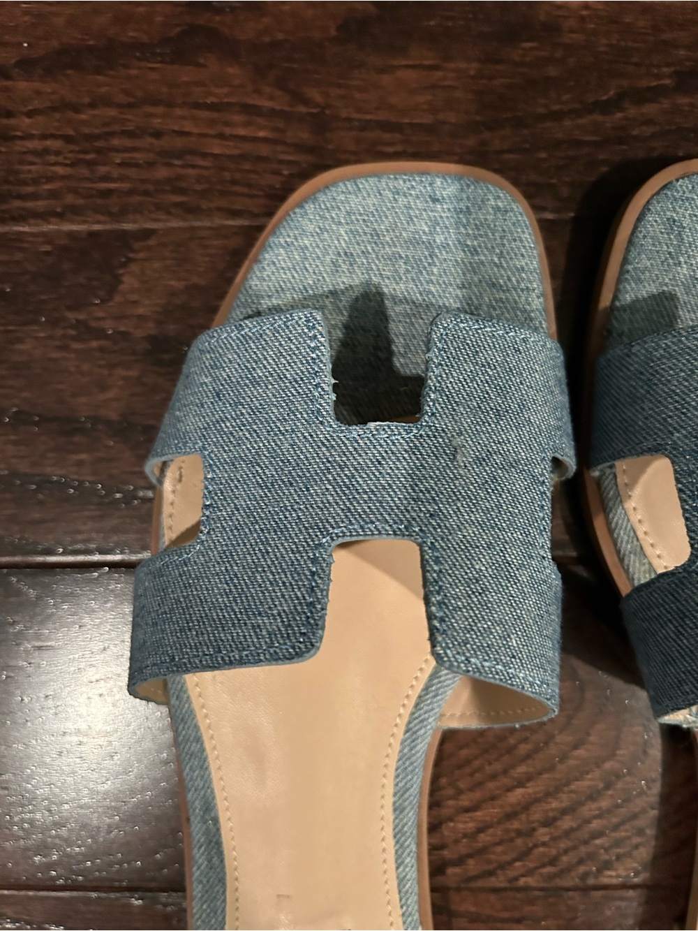 Steven By Steve Madden Light Blue Denim Slide Sandals - Picture 6 of 6
